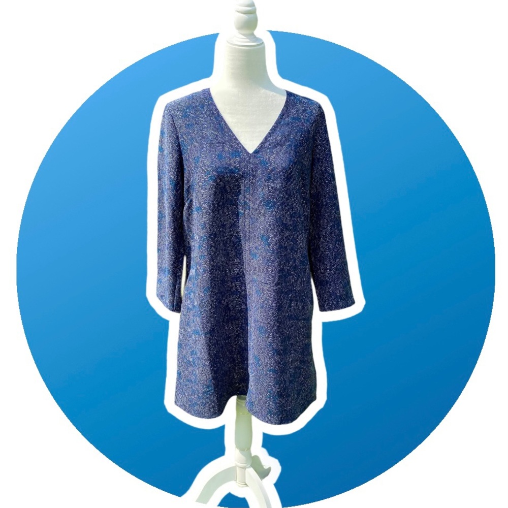 Gap Blue Dotted Shift Dress with Pockets, Sz Sm - Picture 10 of 10